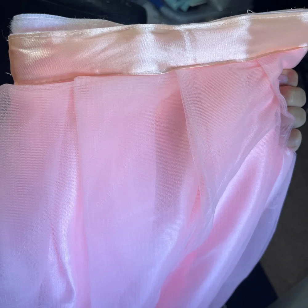 Elegant Pink Tulle Table Skirt